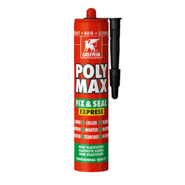 Griffon poly max fix & seal express 425 gr zwart SMP montagelijm